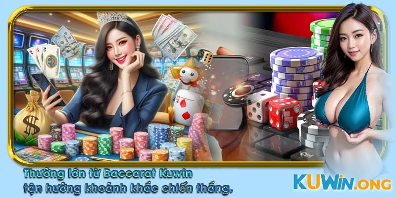 Người chơi nhận thưởng lớn từ Baccarat Kuwin, tận hưởng khoảnh khắc chiến thắng.